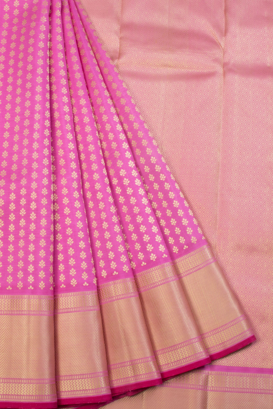 Hot Pink Handloom Kanjivaram silk saree  - Avishya