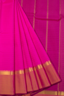Bright Pink Handloom Kanjivaram silk saree - Avishya