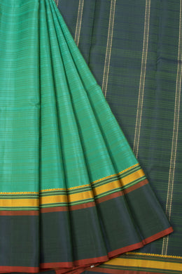 Jade Green Thread Work Kanjivaram Silk Saree  - Avishya