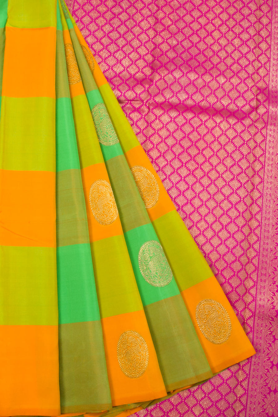 Multicolor Handloom  Kanjivaram silk saree - Avishya