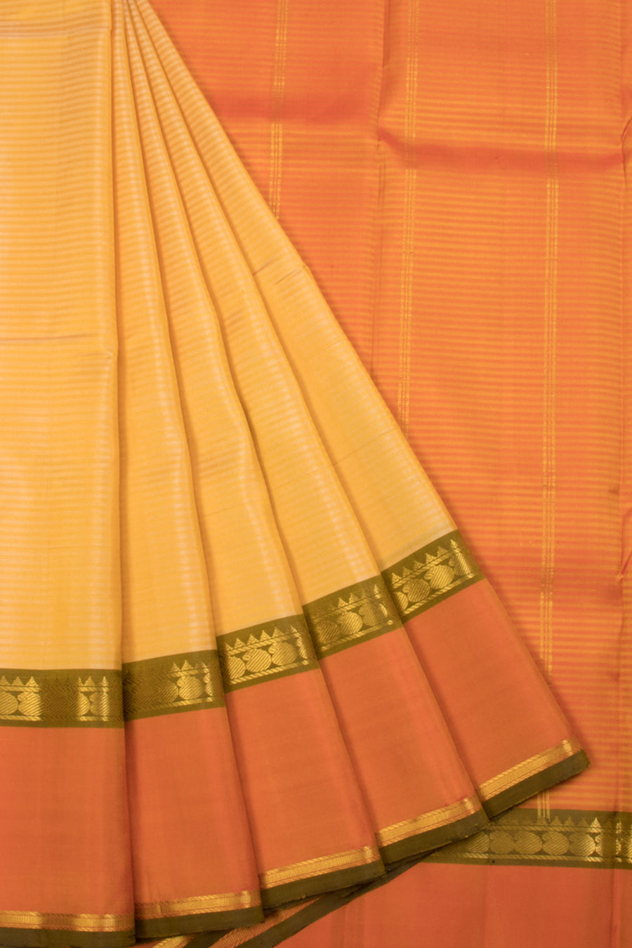 Canary Yellow Handloom Kanjivaram silk saree - Avishya