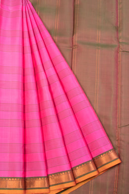 Hot Pink Handloom Kanjivaram silk saree - Avishya