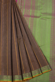 Coffee Brown Handloom Kanjivaram silk saree - Avishya