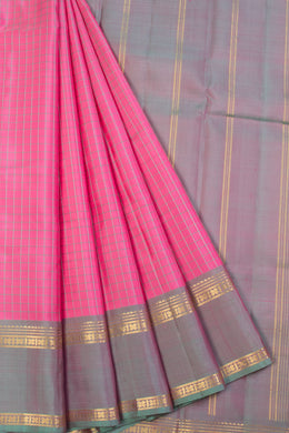 Hot Pink Handloom Kanjivaram silk saree - Avishya