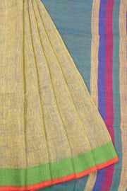 Yellow Bengal Cotton Saree  - Avishya