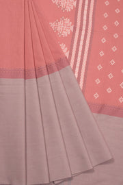 Peach Bengal Cotton Saree - Avishya