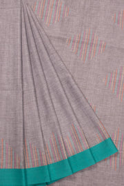 Grey Bengal Cotton Saree  -  Avishya