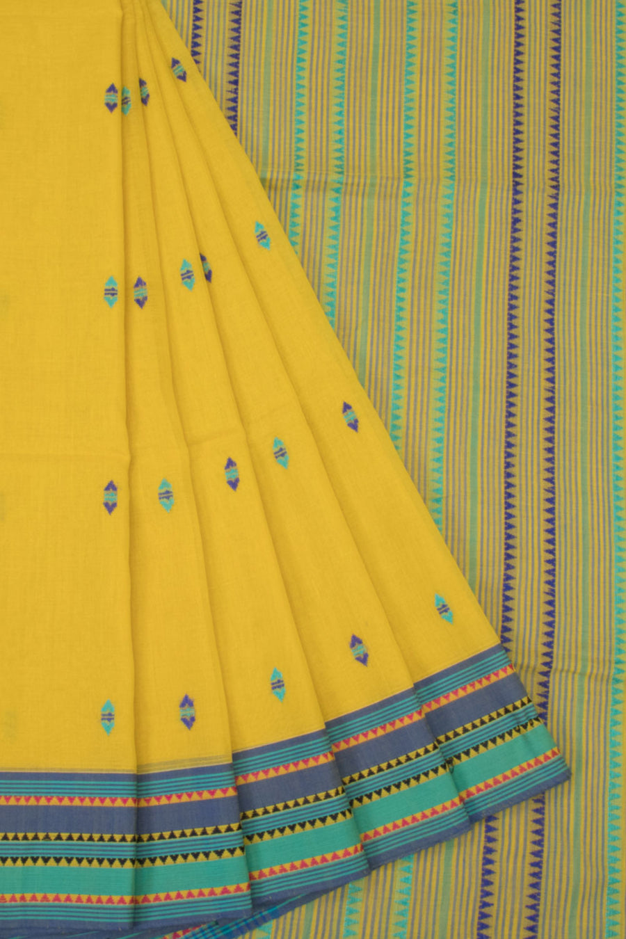 Yellow Bengal Cotton Saree - Avishya