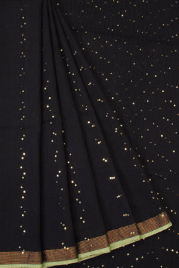 Black Bengal Cotton Saree - Avishya