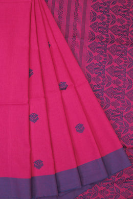Pink Bengal Cotton Saree - Avishya
