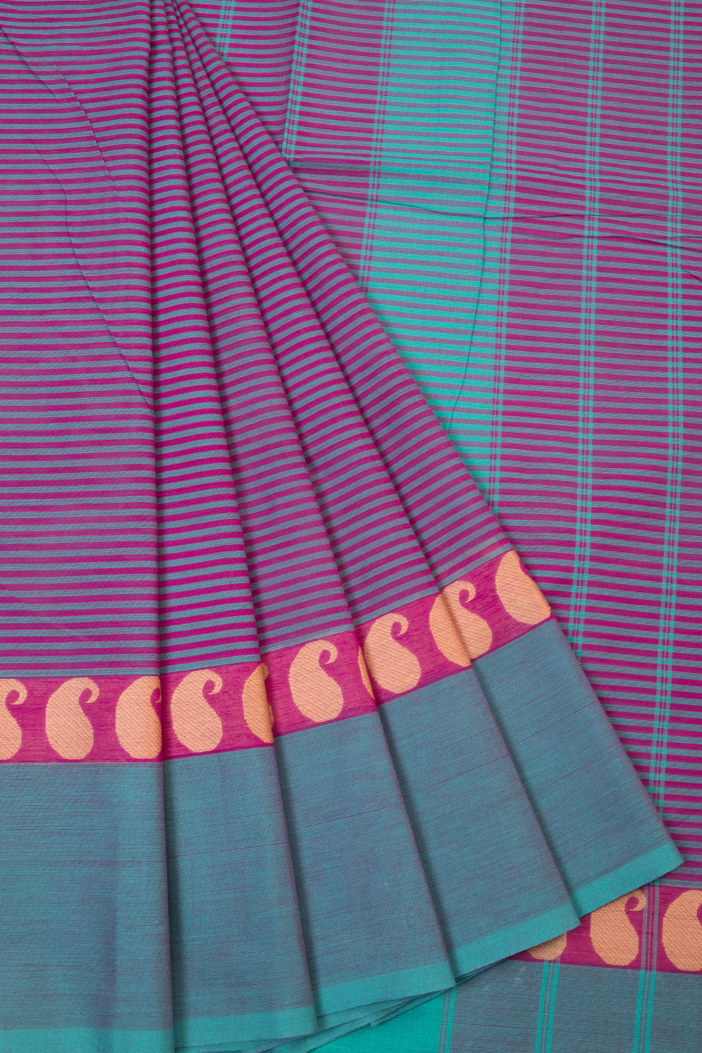 Eminence Purple Handwoven Kanchi Cotton Saree  - Avishya