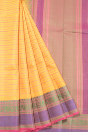 Summer Yellow Thread work Kanjivaram Silk Saree-Avishya