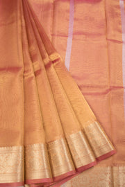 Brown Handloom Banarasi Organza Tissue Saree 10067882