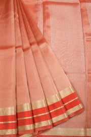 Dual Tone Peach Banarasi Tissue Organza Saree 10067885