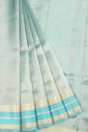 Dual Tone Blue Banarasi Tissue Organza Saree - Avishya