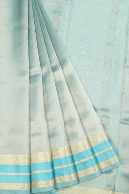 Dual Tone Blue Banarasi Tissue Organza Saree - Avishya