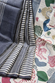 Multicolor Hand Painted Tussar Silk Saree - Avishya