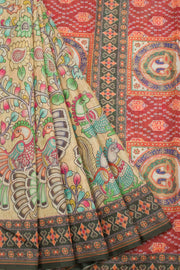 Printed Malai Cotton Kalamkari Saree  - Avishya