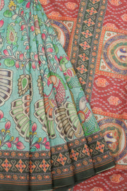 Printed Malai Cotton Kalamkari Saree  - Avishya