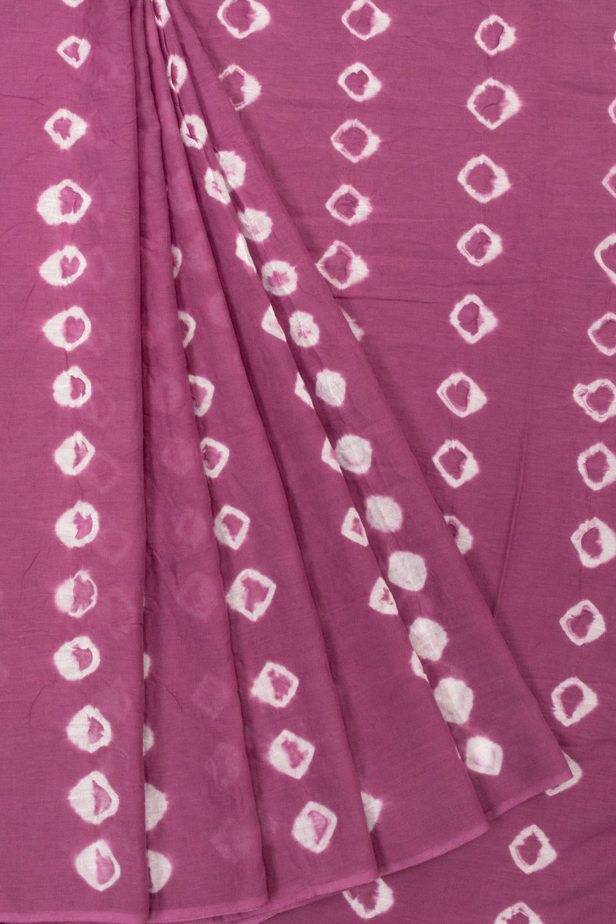 Purple Shibori Printed Mulmul Cotton Saree - Avishya