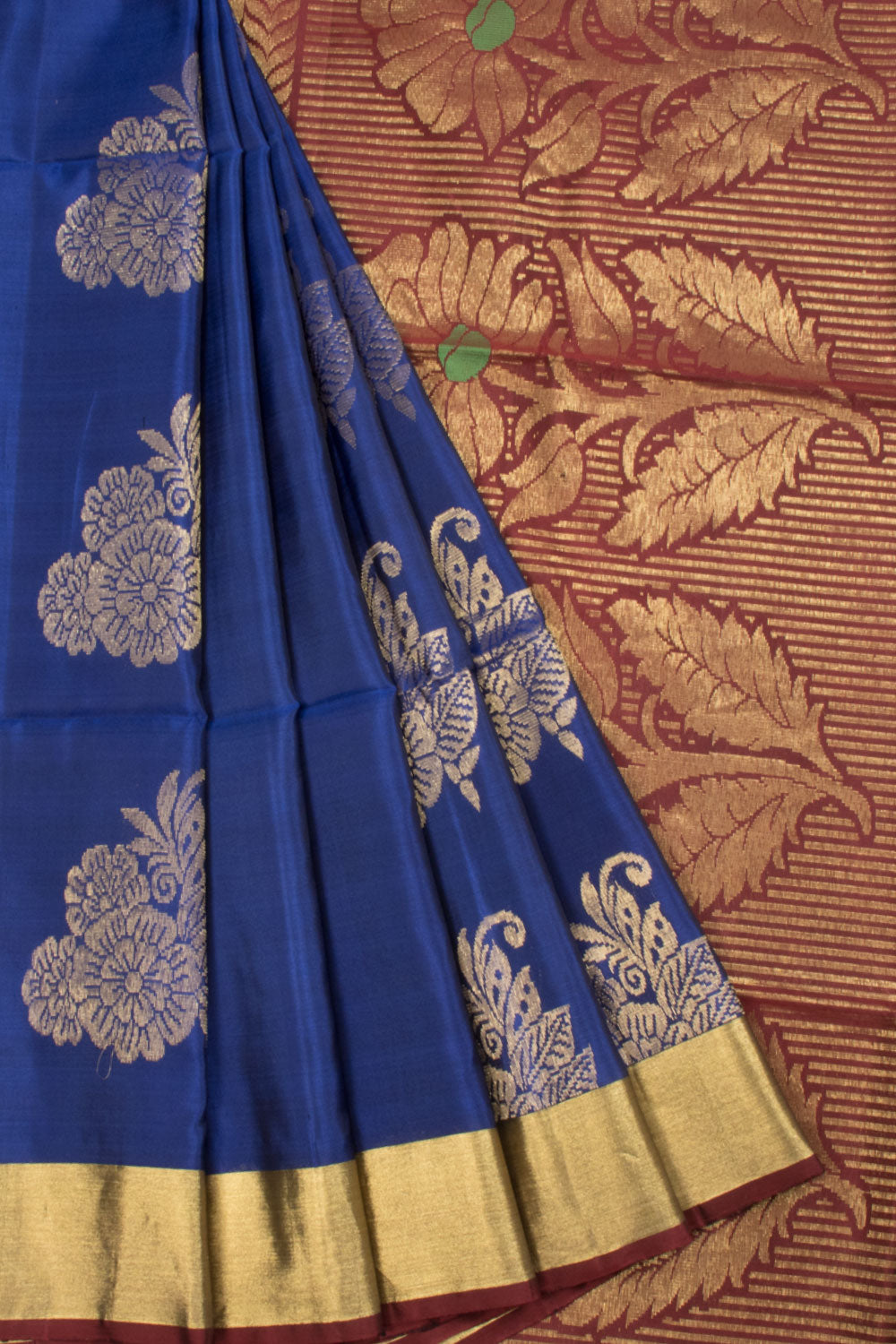 Space Blue Kanjivaram Soft Silk Saree  - Avishya