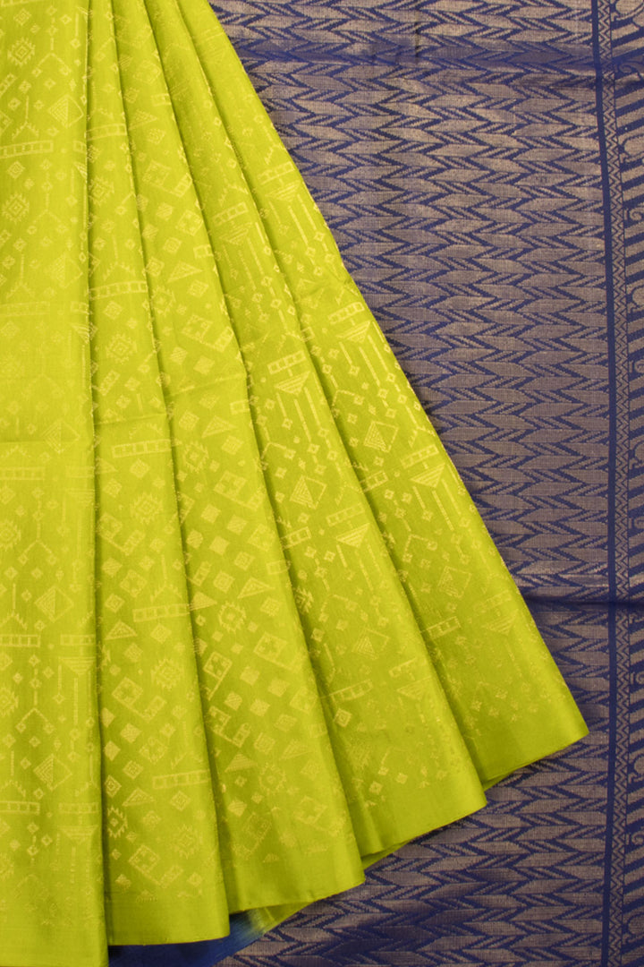 Chartreuse Yellow Kanjivaram Soft Silk Saree 10067960