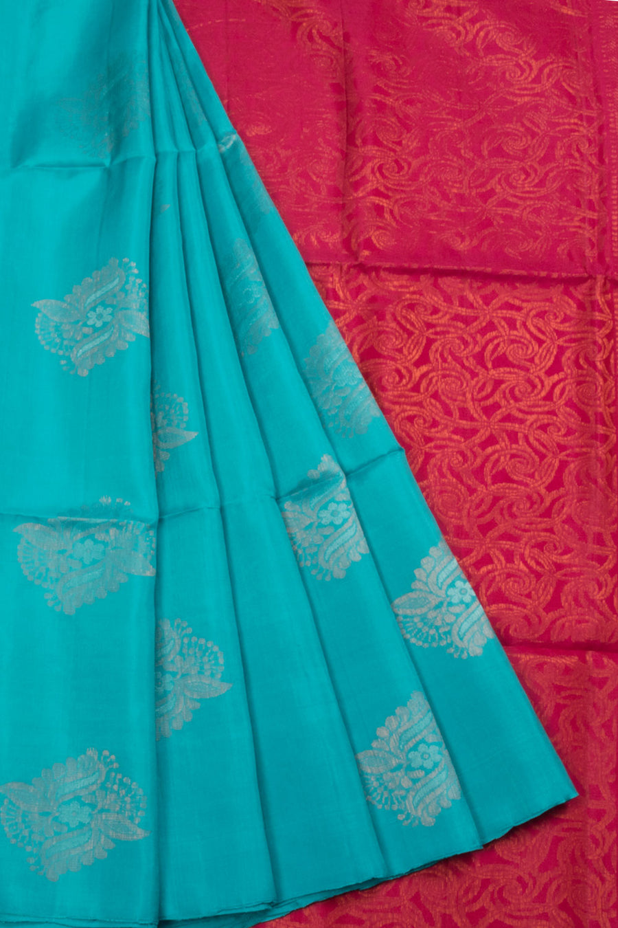Turquoise Blue Kanjivaram Soft Silk Saree  - Avishya