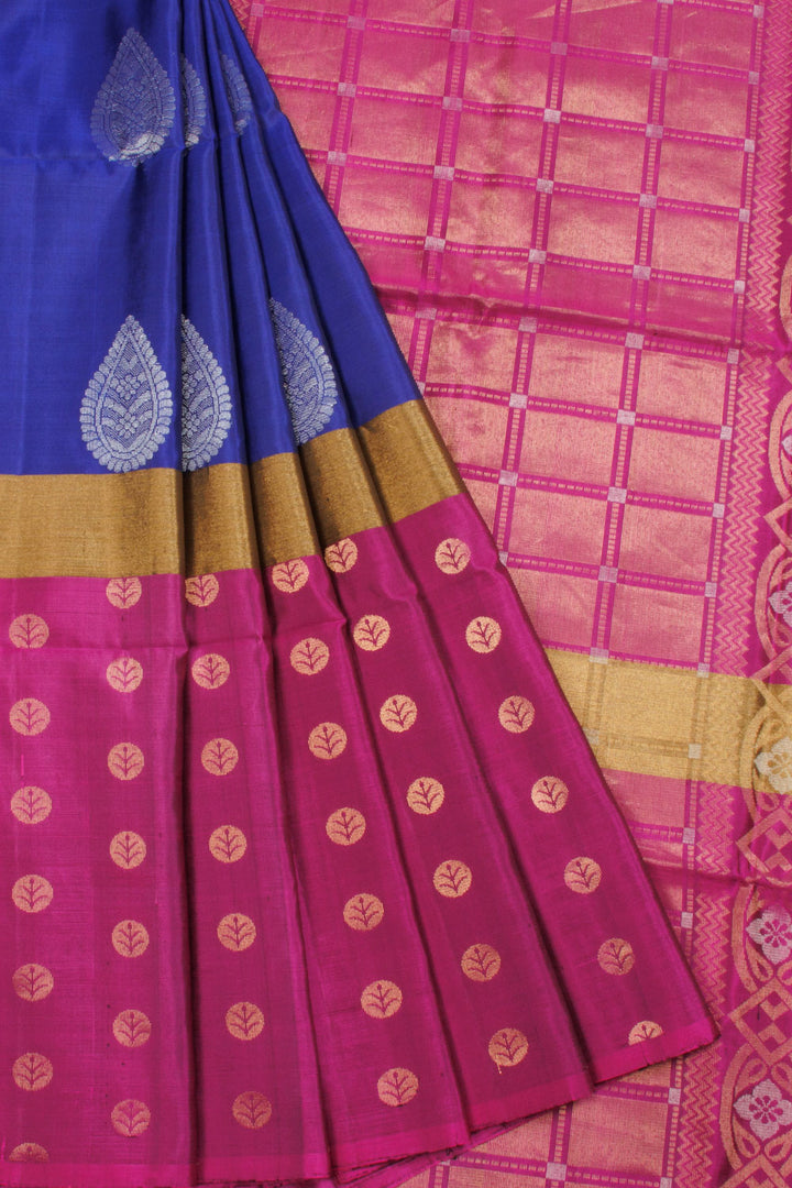 Royal blue Kanjivaram Soft Silk Saree - Avishya 