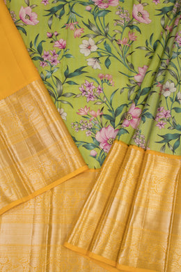 Universal Size Pure Zari Kanchi Pattu Pavadai Material - Avishya