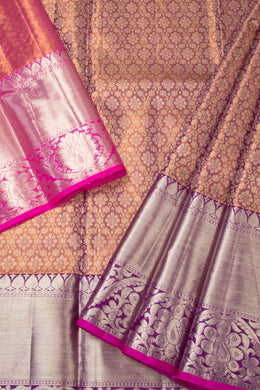Brown Kanjivaram Pattu Pavadai Material - Avishya