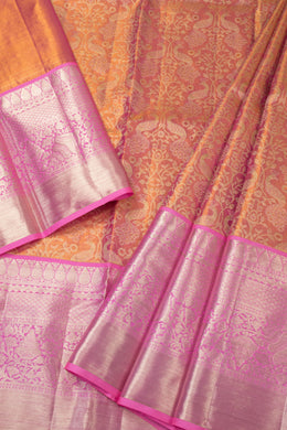Brown Kanjivaram Pattu Pavadai Material - Avishya