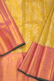 Yellow Kanjivaram Pattu Pavadai Material -Avishya