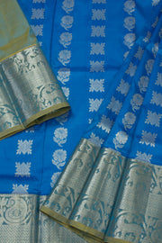 Royal Blue Kanjivaram Pattu Pavadai Material -Avishya