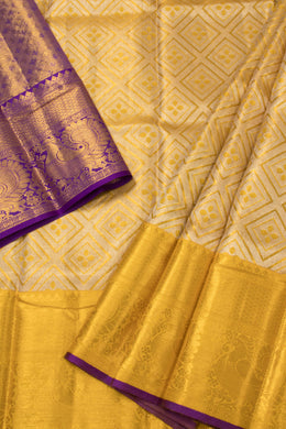 Golden Shade Kanjivaram Pattu Pavadai Material-Avishya