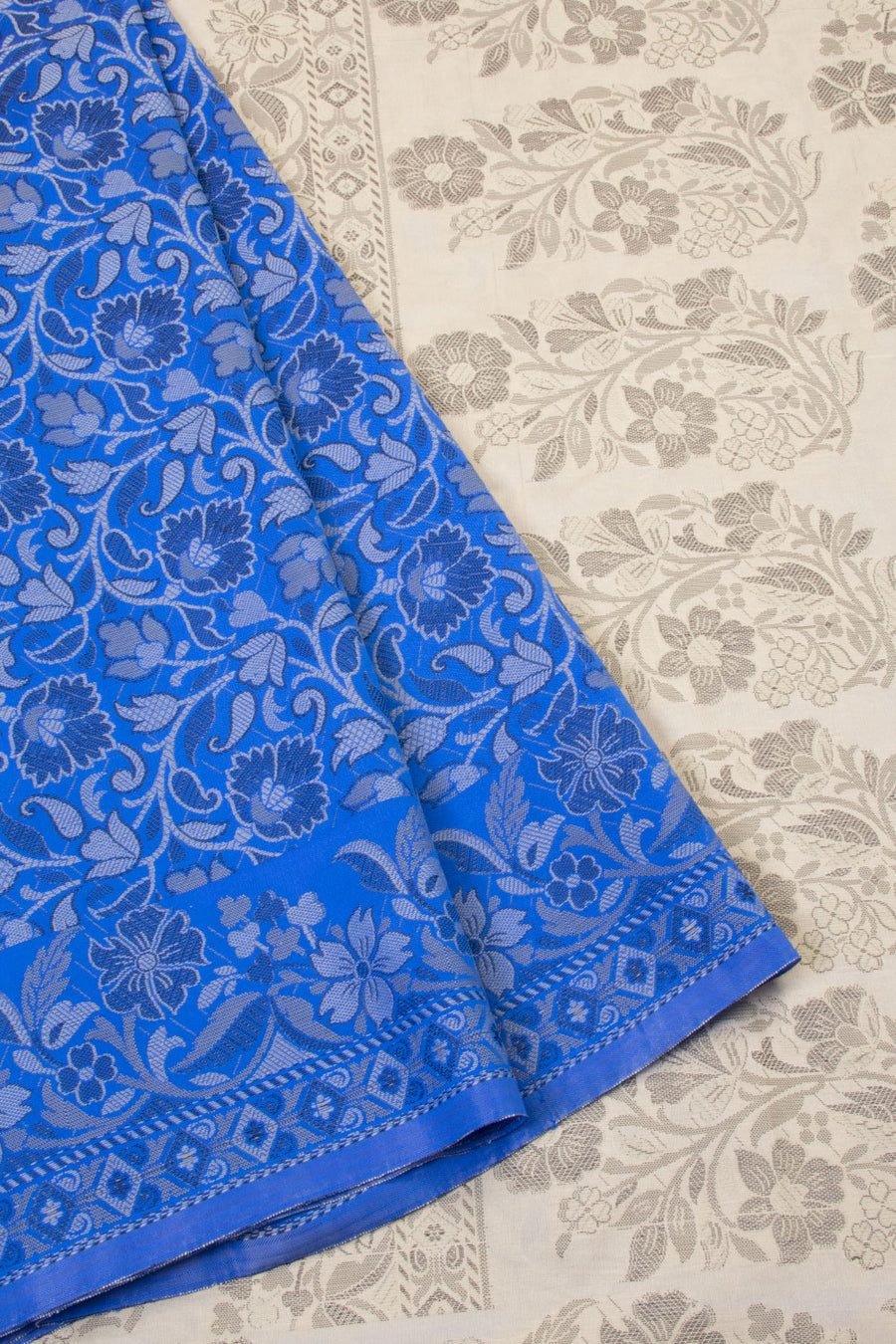 Blue Handloom Himroo Silk Cotton Saree - Avishya