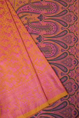 Orange Handloom Himroo  Silk Saree - Avishya