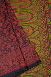 Black Handloom Himroo Banana Silk Saree - Avishya