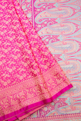 Pink Handloom Himroo Silk Saree - Avishya