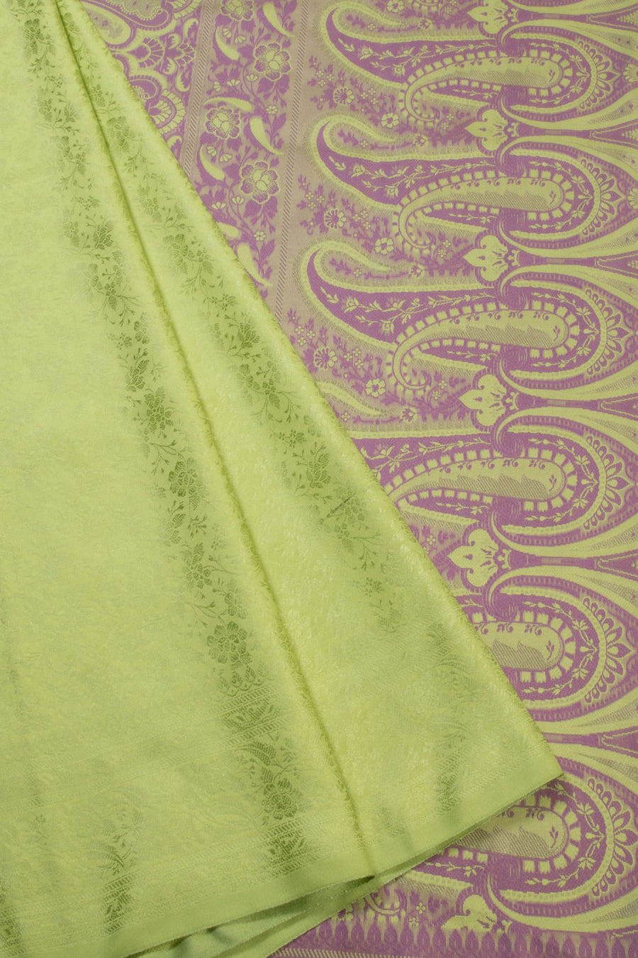 Green Handloom Himroo Banana Silk Saree - Avishya