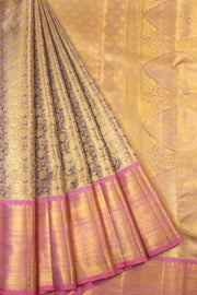 Pure Tissue Silk Bridal Jacquard Korvai Kanjivaram Saree - Avishya