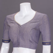 Grey Hand Embroidered Silk Blouse - Avishya 