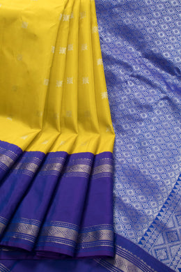 Yellow Handloom Gadwal Kuttu Silk Saree - Avishya