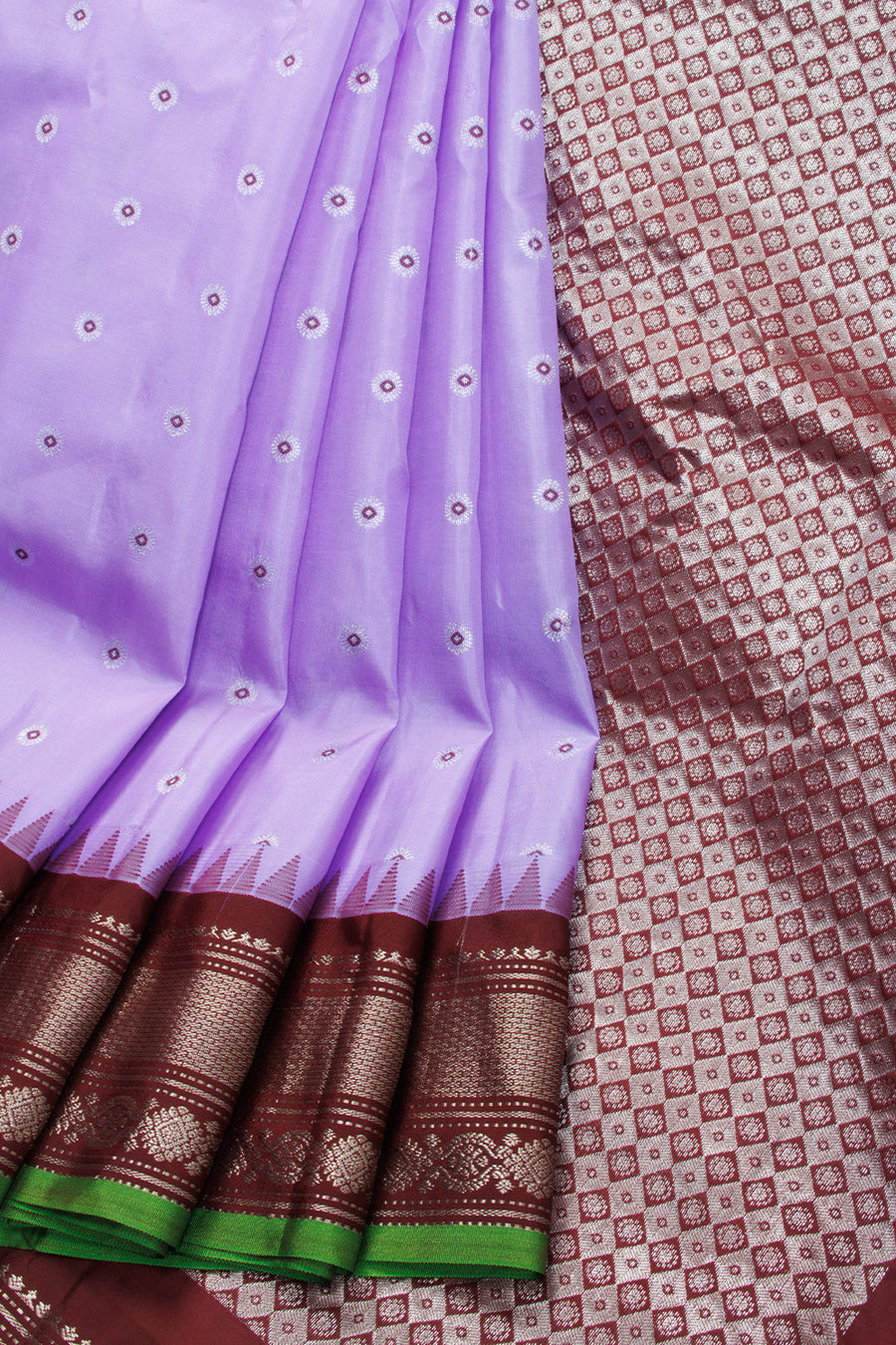 Purple Handloom Gadwal Kuttu Silk Saree  - Avishya