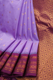 Purple Handloom Gadwal Kuttu Silk Saree - Avishya