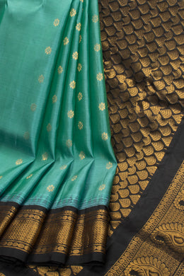 Blue Handloom Gadwal Kuttu Silk Saree - Avishya