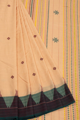 Beige Handloom Kotpad Kala Cotton Saree 10068082 - Avishya