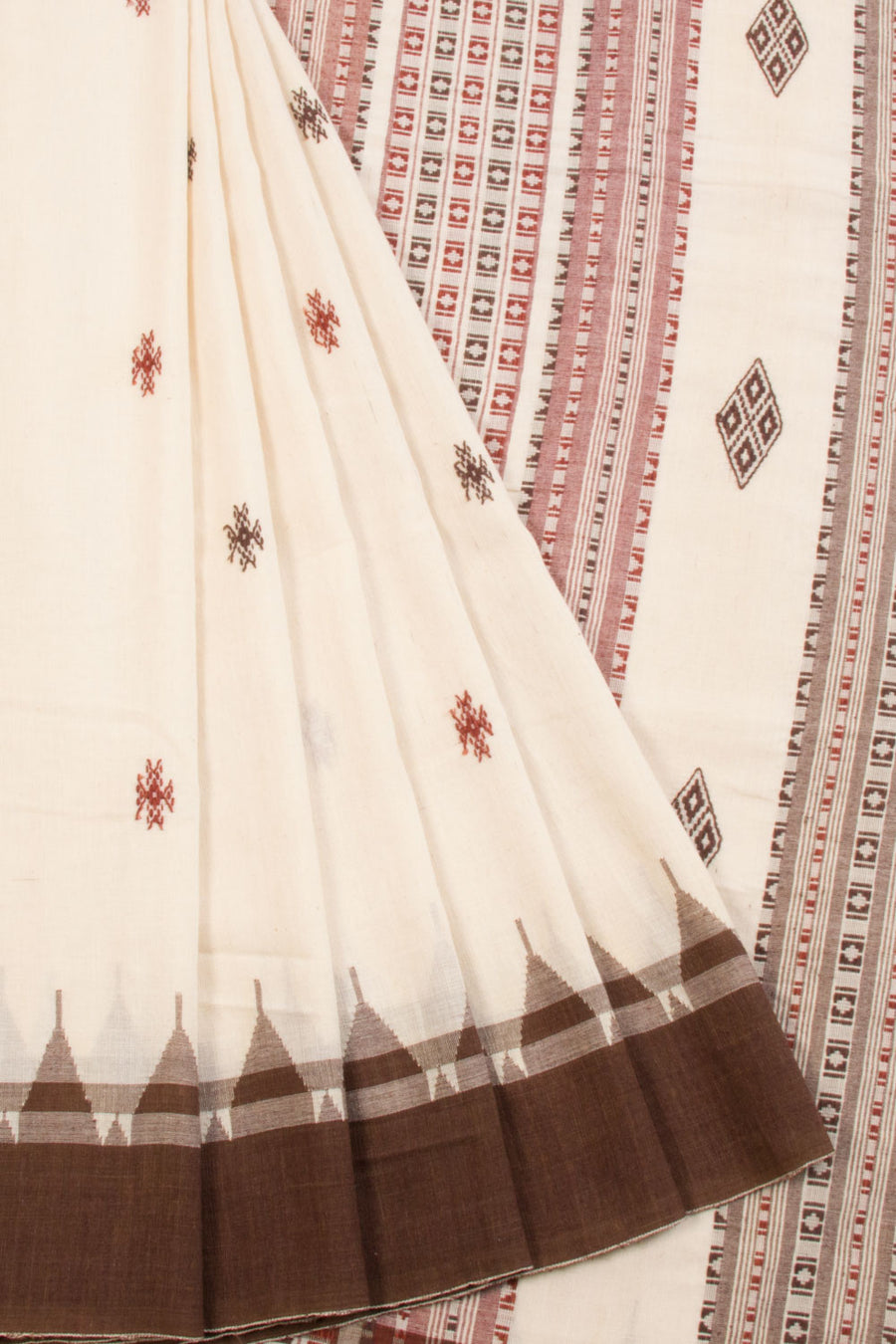 White Handloom Kotpad Cotton Saree-Avishya
