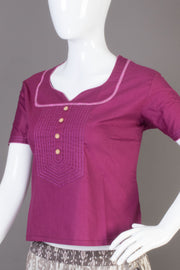 Violet Cotton Crop Top - Avishya