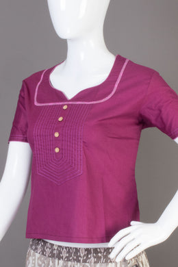 Violet Cotton Crop Top - Avishya