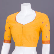 Yellow Embroidered Mangalgiri Cotton Blouse - Avishya